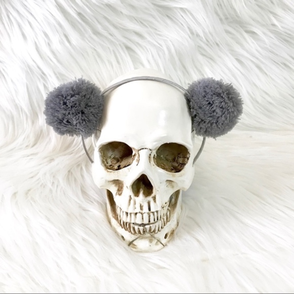 Cute Grey Pom Pom cat ears headband